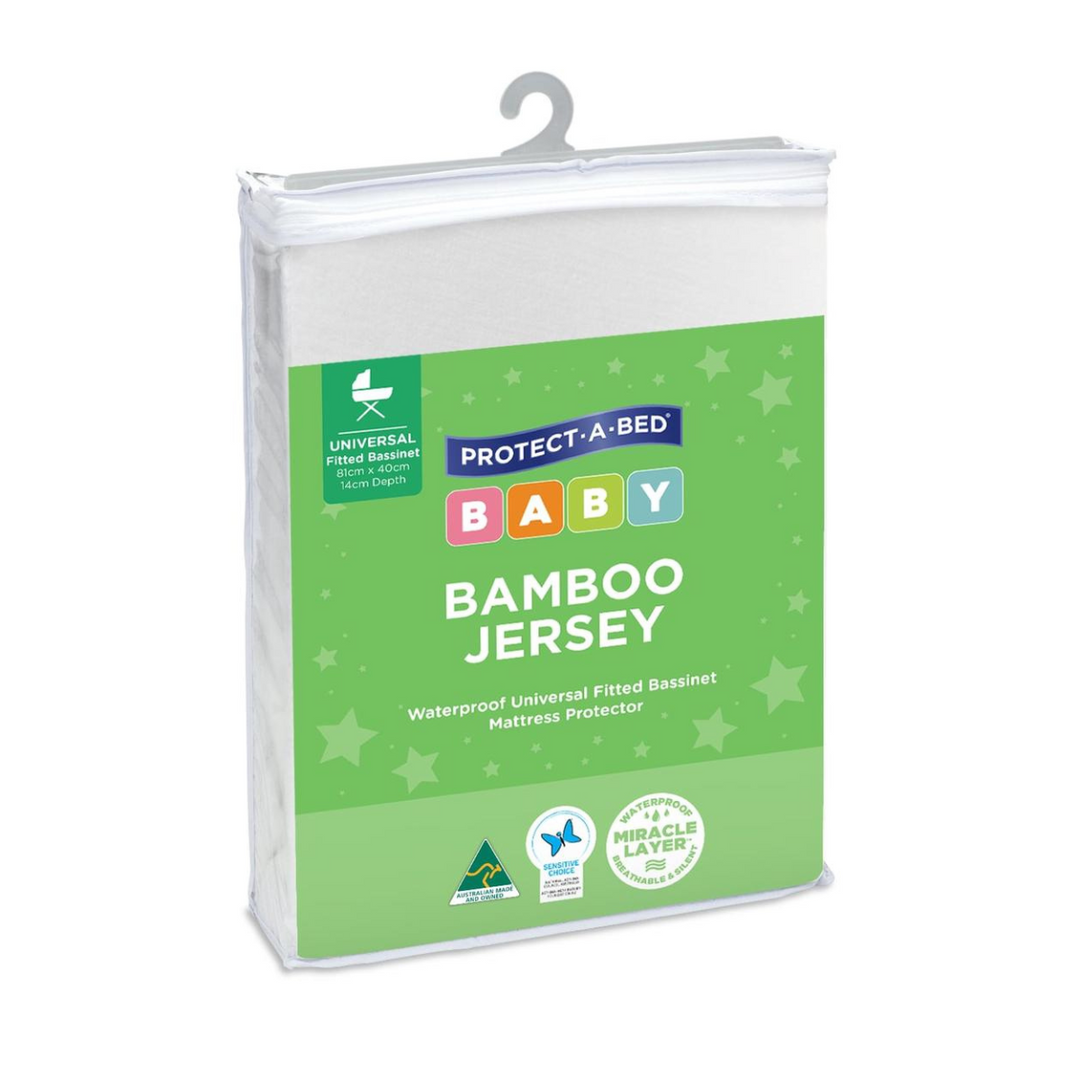 Protect-A-Bed Bamboo Jersey Fitted Bassinet Mattress Protector