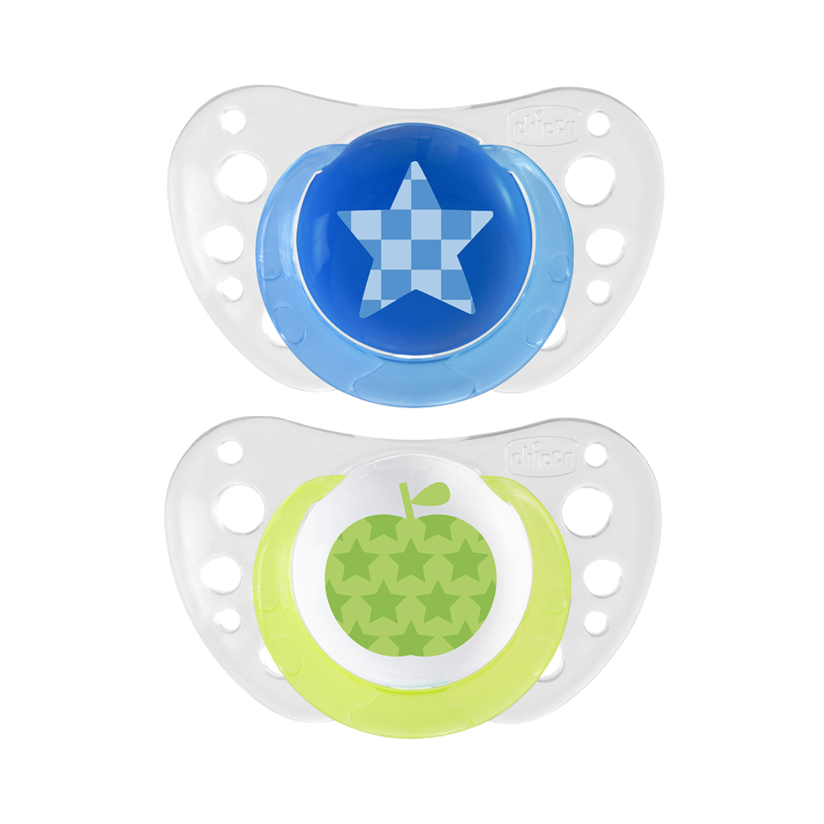 Chicco Physio Air Soother 6-16m - 2 Pack 6-16M Blue Yellow from Chicco NZ stock babycity