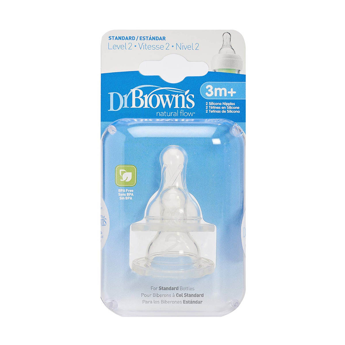 Dr Browns Narrow Neck Teat Level 2 - 2 Pack from Dr Browns NZ stock babycity