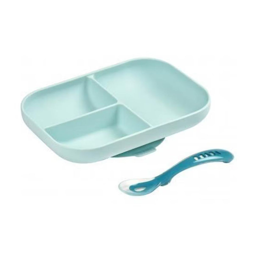 Beaba Divided Silicone Plate & Spoon