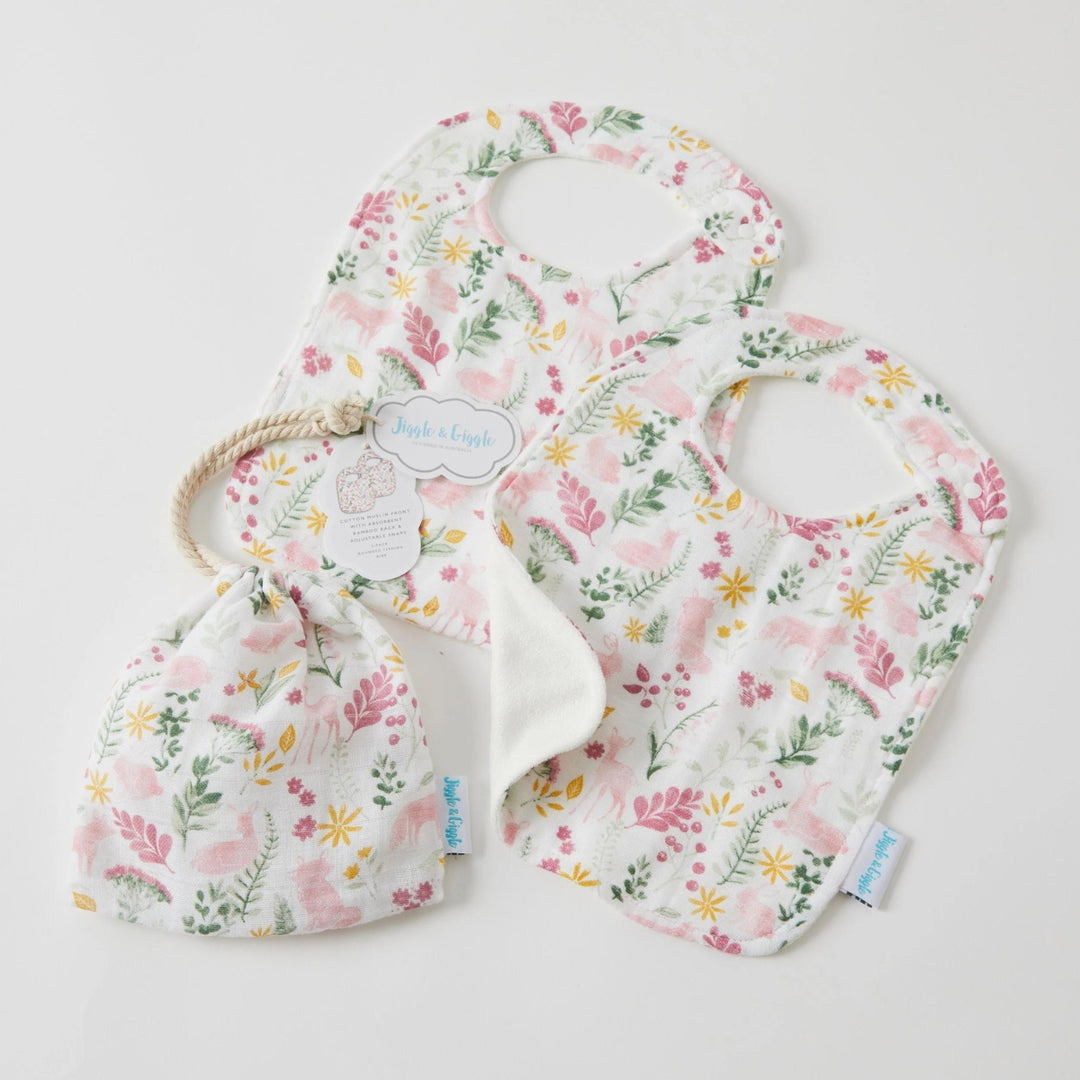 Pilbeam Printed Muslin Baby Bib - 2 Pack