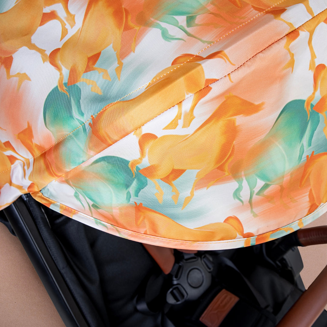 Closeup shot of the Mountain Buggy nano urban in Year of The horse showing the pattern