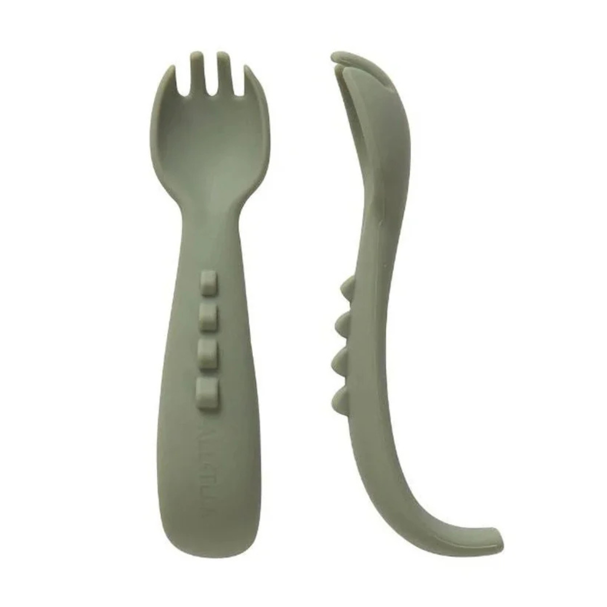 All4Ella Curved Silicone Fork - 2 Pack Olive from All4Ella NZ stock babycity