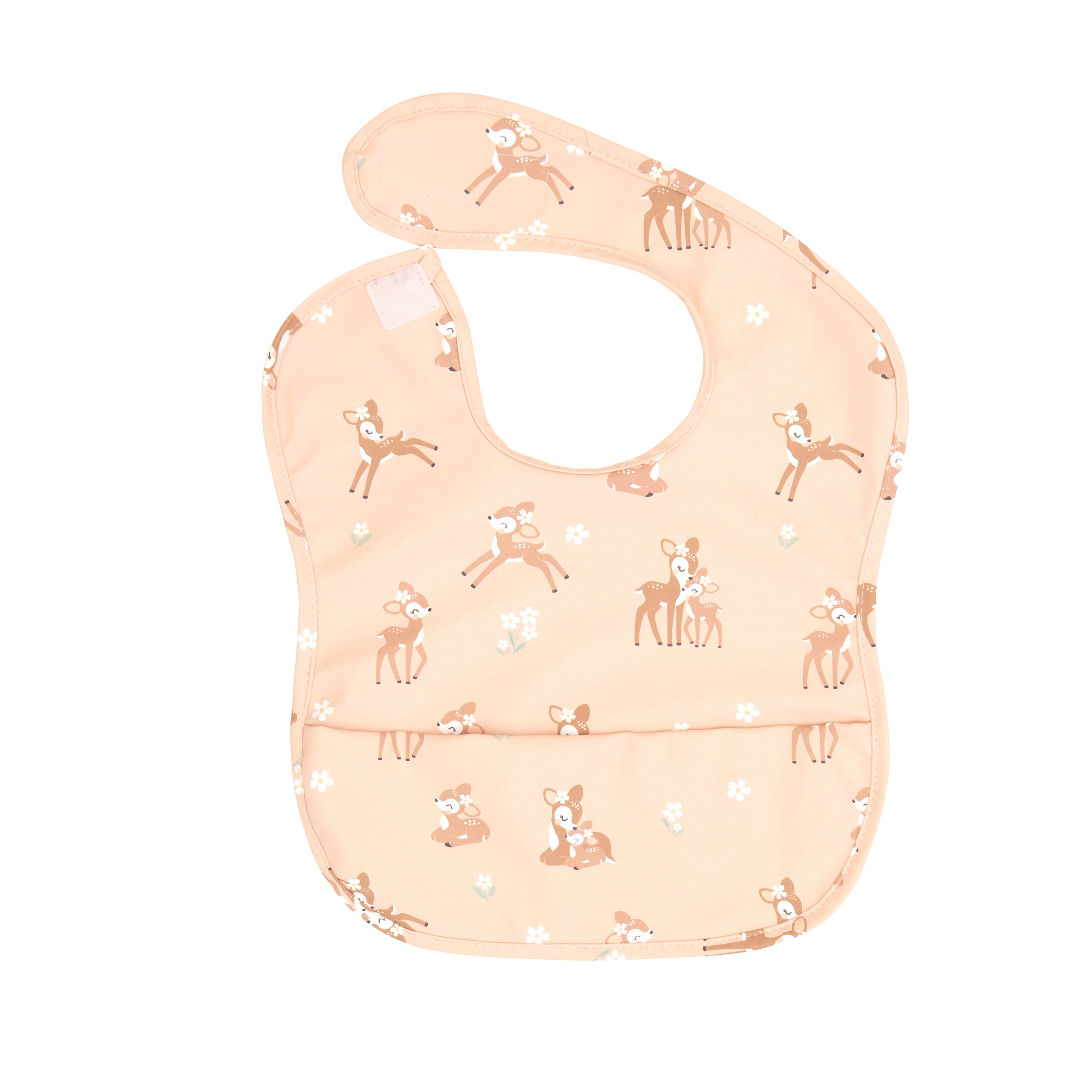 All4Ella Recycled Velcro Bib with Pocket Fawn from All4Ella NZ stock babycity
