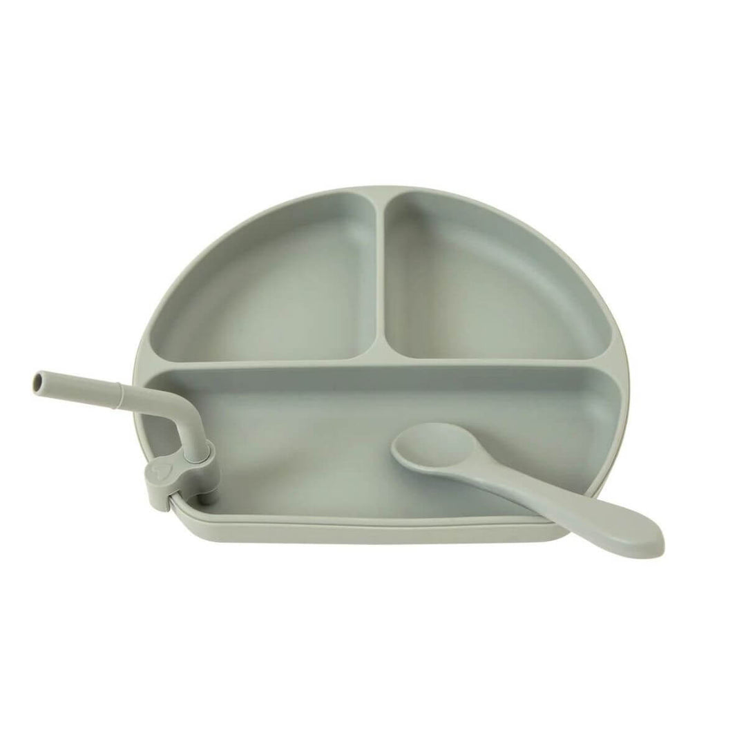 All4Ella Silicone Plate with Straw & Spoon