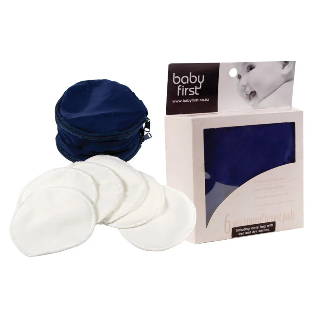 Baby First Waterproof Microfibre Breast Pads With Carry Bag - 6 Pack