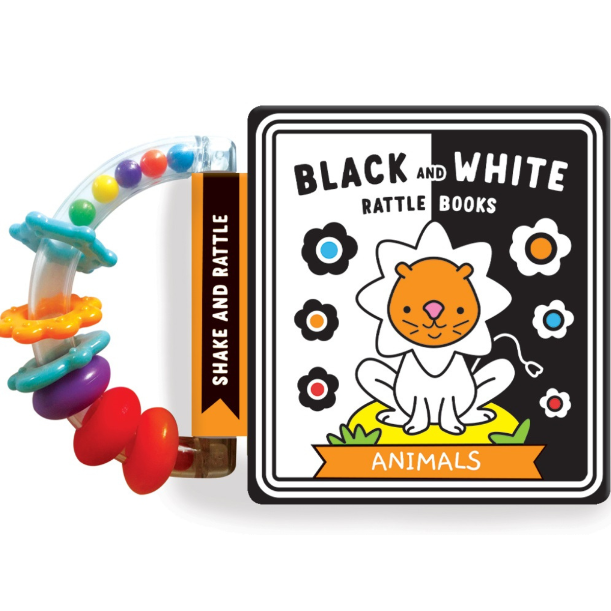 Black & White Animals Rattle Book from Blue Duck Books NZ stock babycity