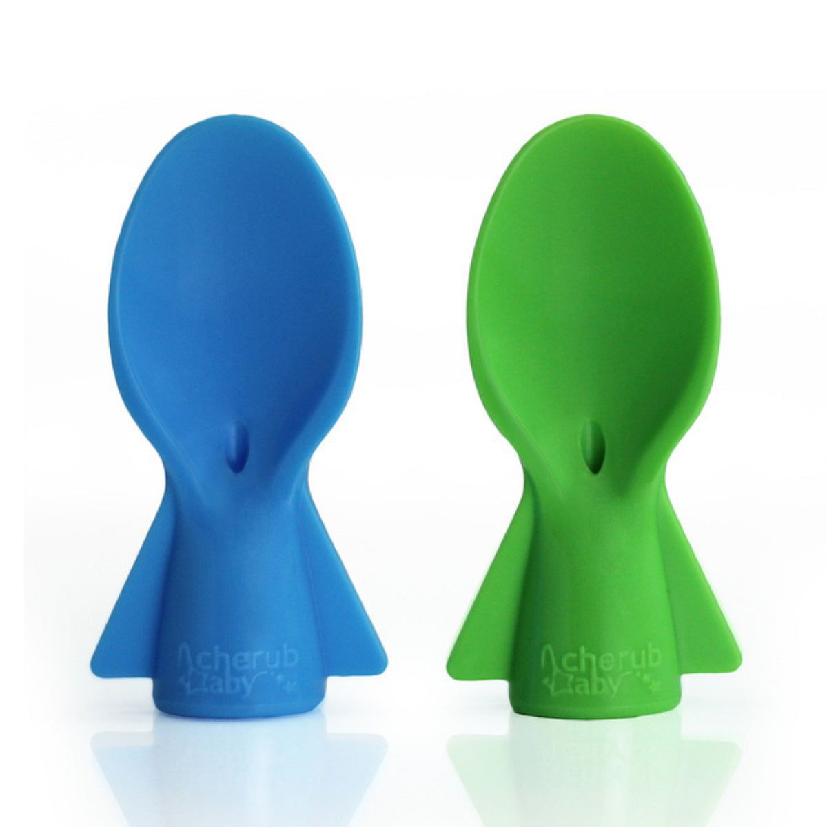 Cherub Universal Food Pouch Spoons 2 Pack Blue Green from Cherub NZ stock babycity