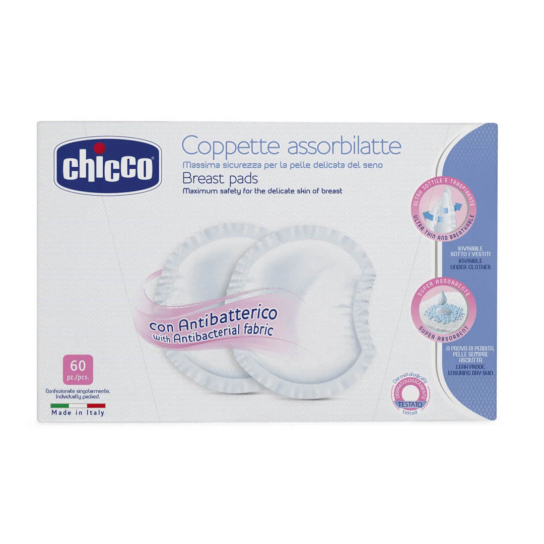 Chicco Antibacterial Breast Pads - 60 Pack