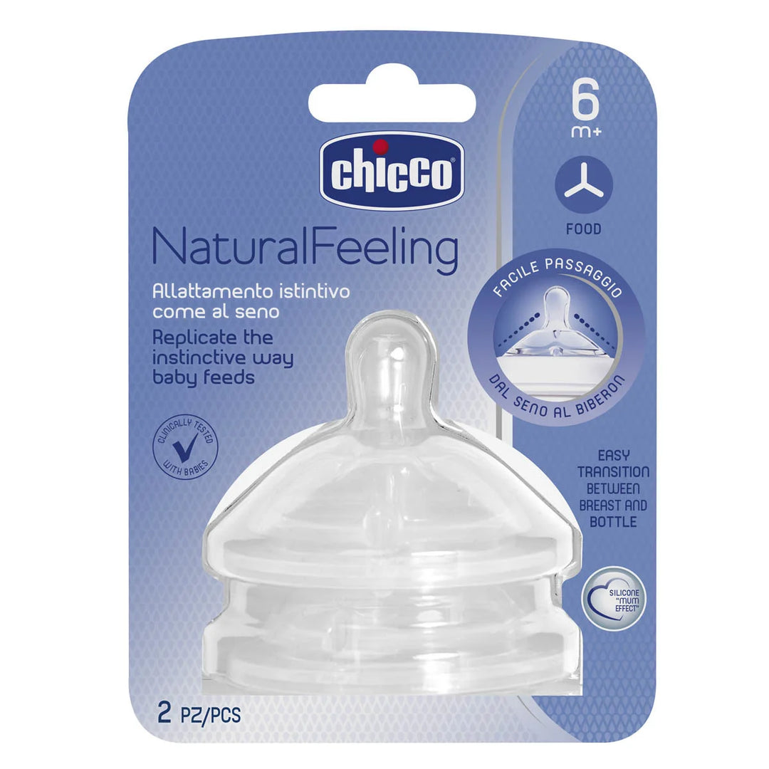 Chicco Natural Feeling Food Teat 6m+ - 2 Pack