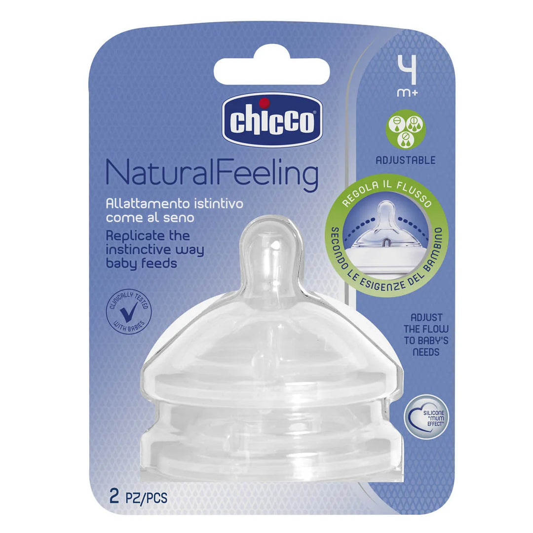 Chicco Natural Feeling Adjust Teat 4m+ - 2 Pack