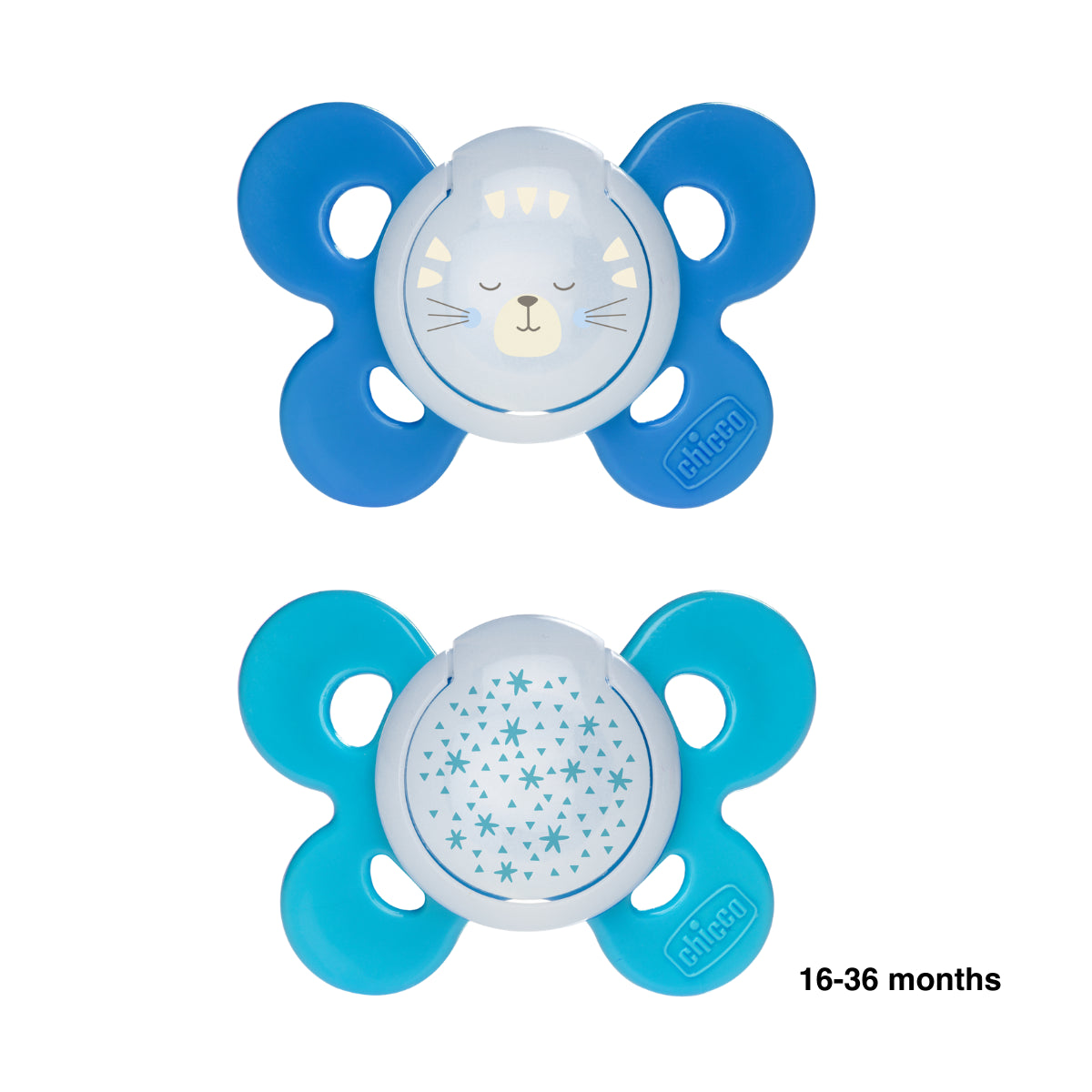 Chicco Comfort Silicone Sooother 16m+ - 2 Pack 16M Blue from Chicco NZ stock babycity