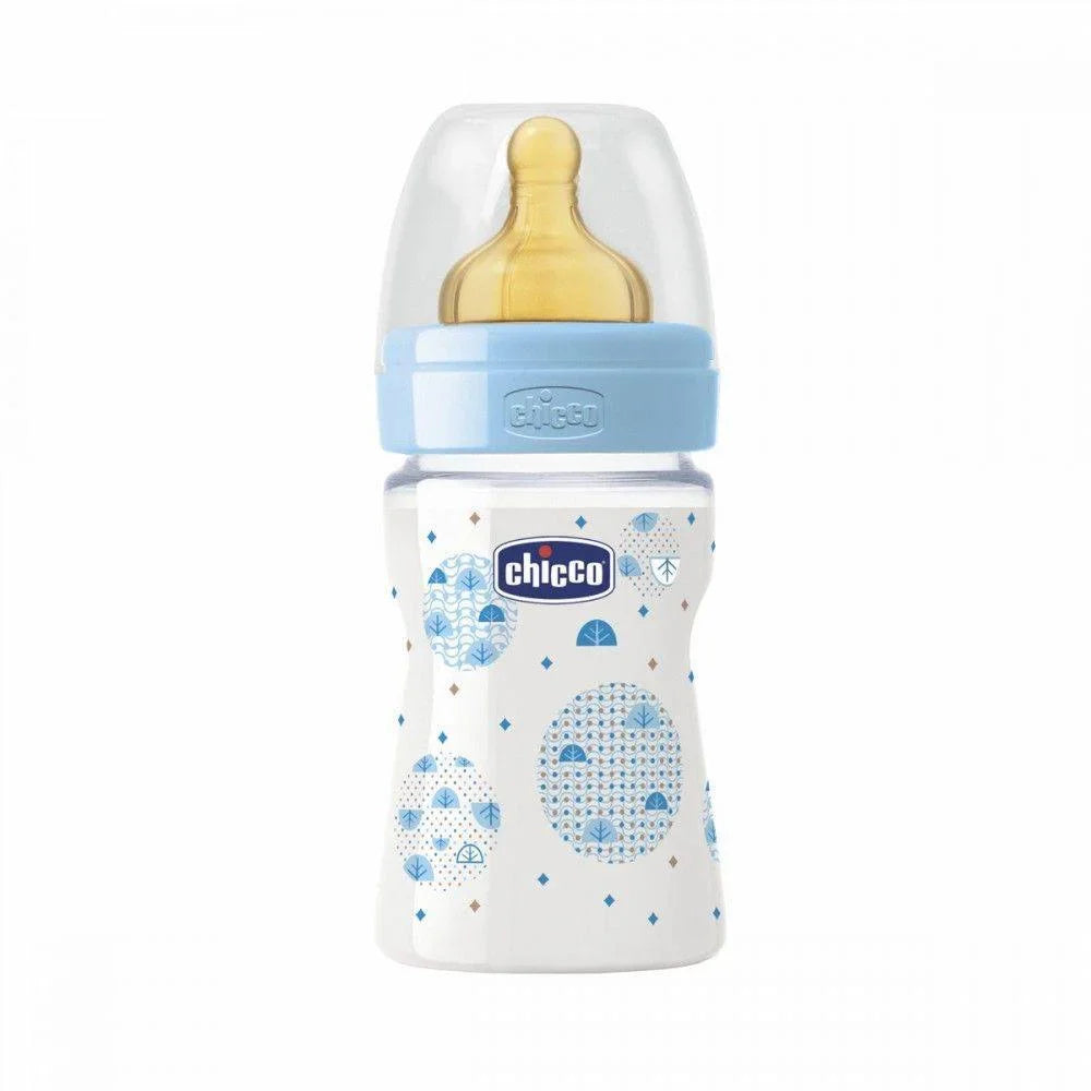 Chicco Well-Being Latex 0m+ 150ml Regular Bottle 150ML Blue from Chicco NZ stock babycity
