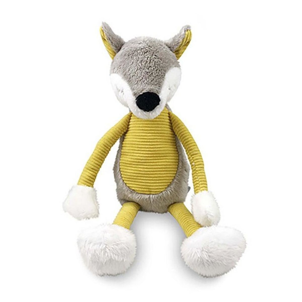 Doudou de Bebe Fox Plush Toy Grey Mustard from Doudou de Bebe NZ stock babycity