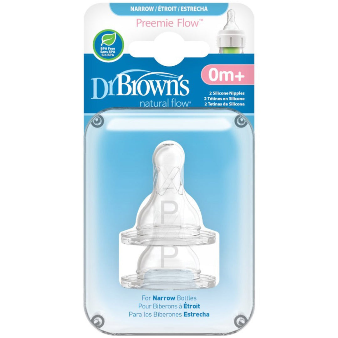 Dr Browns Narrow Neck Preemie Teat - 2 Pack