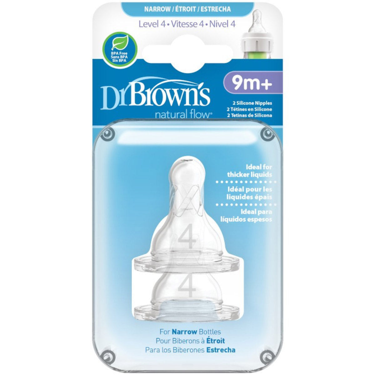 Dr Browns Narrow Neck Teat Level 4 - 2 Pack from Dr Browns NZ stock babycity