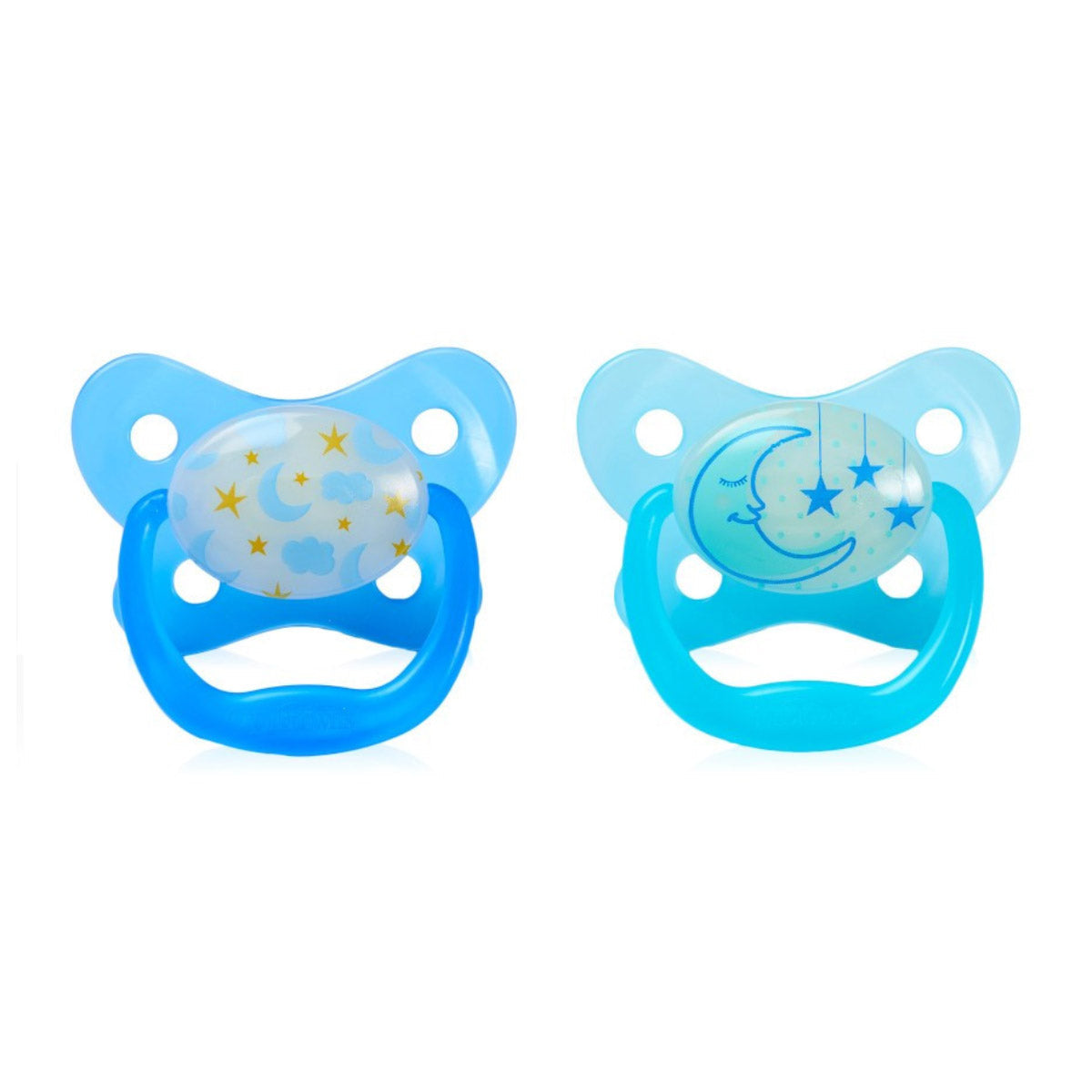 Dr Browns PreVent Glow In The Dark Pacifier Stage 2 - 2pk 6-12M Blue from Dr Browns NZ stock babycity
