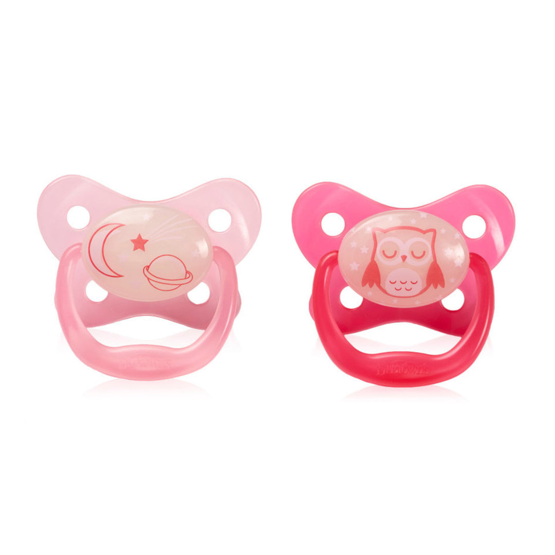 Dr Browns PreVent Glow In The Dark Pacifier Stage 2 - 2pk
