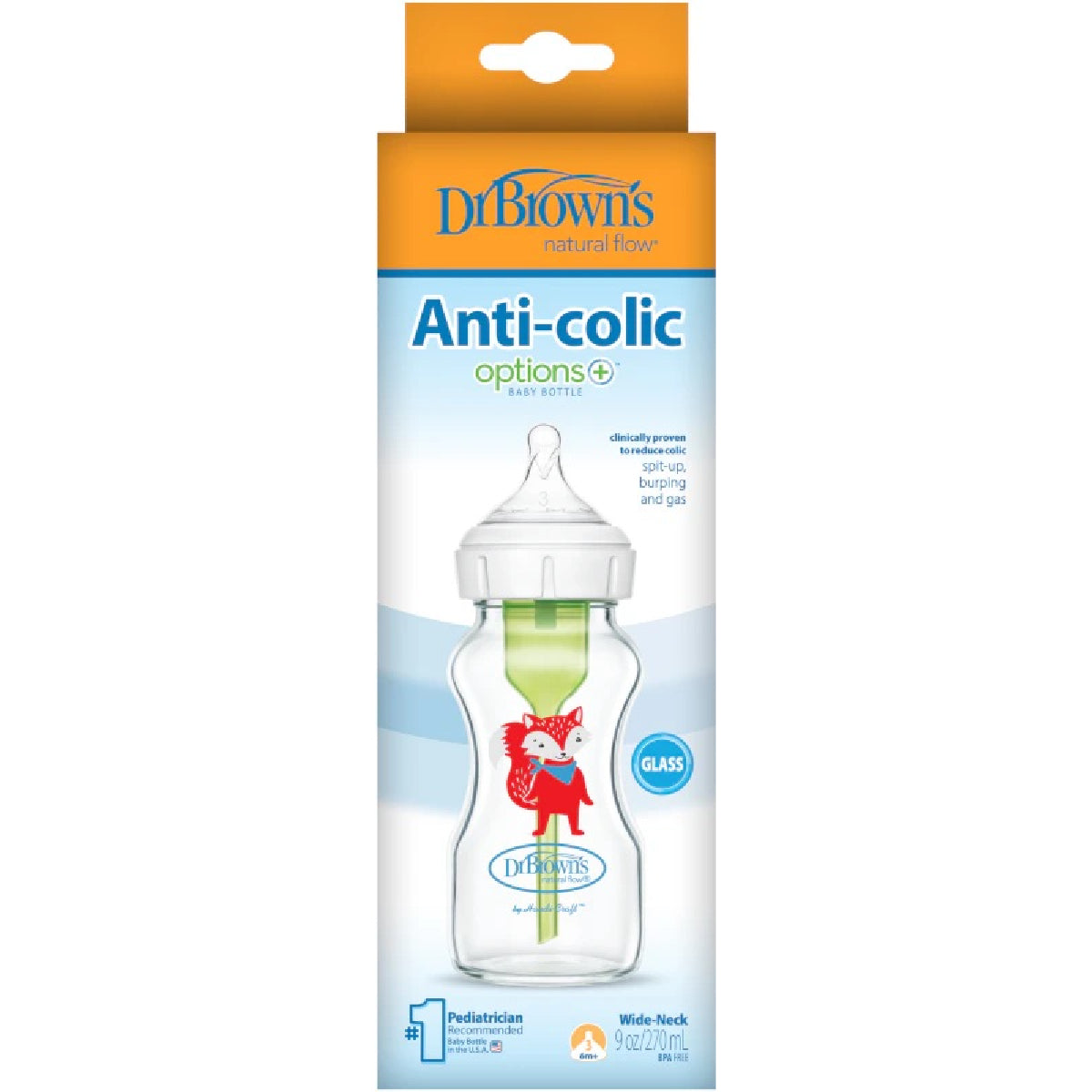 Dr Browns Options+ Glass Bottle 270ml Wide Neck from Dr Browns NZ stock babycity