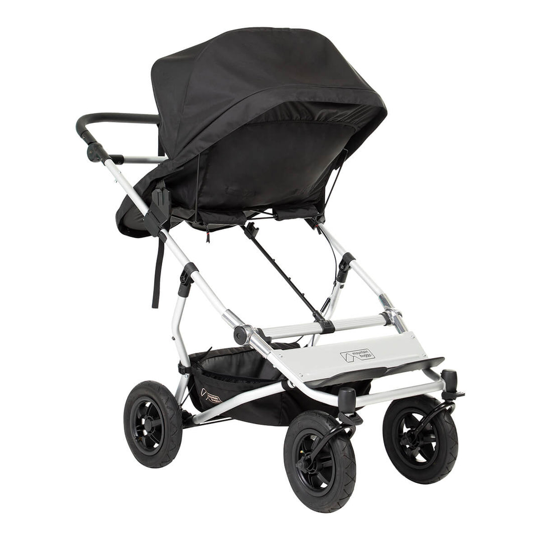Mountain Buggy carrycot plus for twins parent facing seat front three quarter