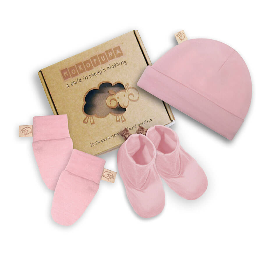 Mokopuna Merino Gift Set Newborn Magnolia from Mokopuna NZ stock babycity