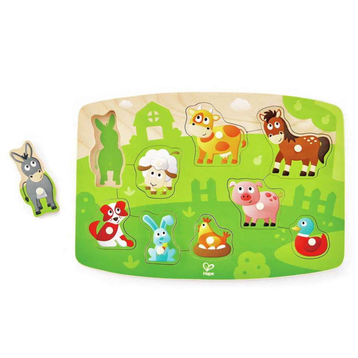 Hape Farmyard Peg Puzzle from Hape NZ stock babycity
