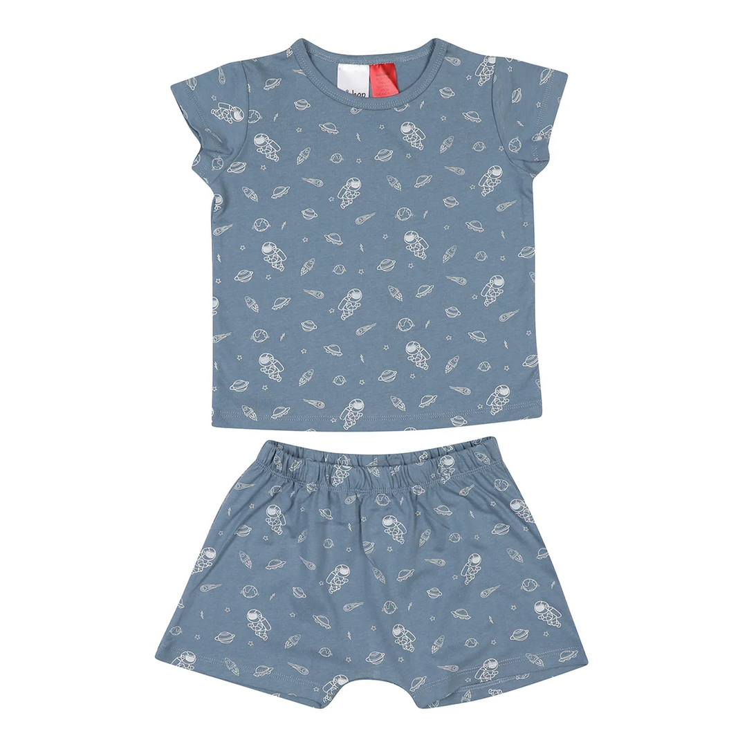 hi-hop Summer Short Sleeve PJs - 4Y / 5Y Outerspace from hi-hop NZ stock babycity