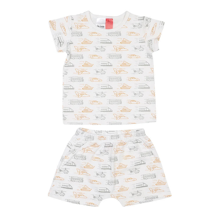 hi-hop Summer Short Sleeve PJs - 4Y / 5Y Vehicles from hi-hop NZ stock babycity