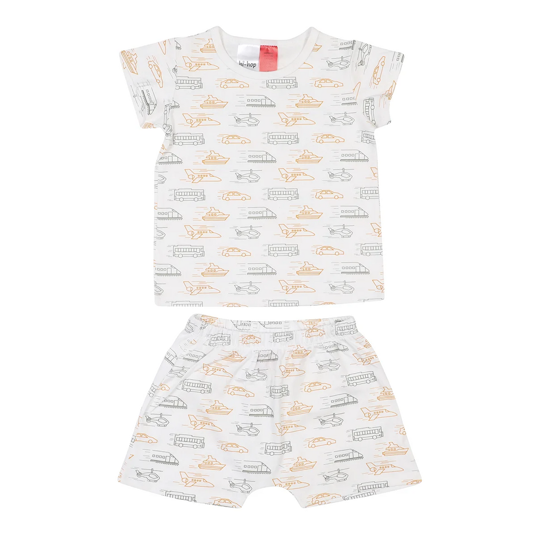 hi-hop Summer Short Sleeve PJs - 4Y / 5Y Vehicles from hi-hop NZ stock babycity