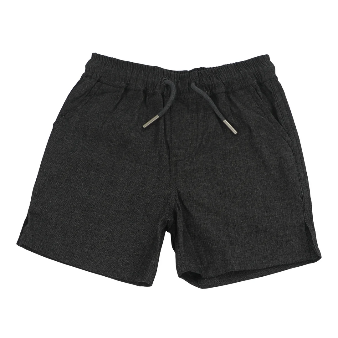hi-hop Woven Drawstring Shorts - Clearance Black Weave from hi-hop NZ stock babycity