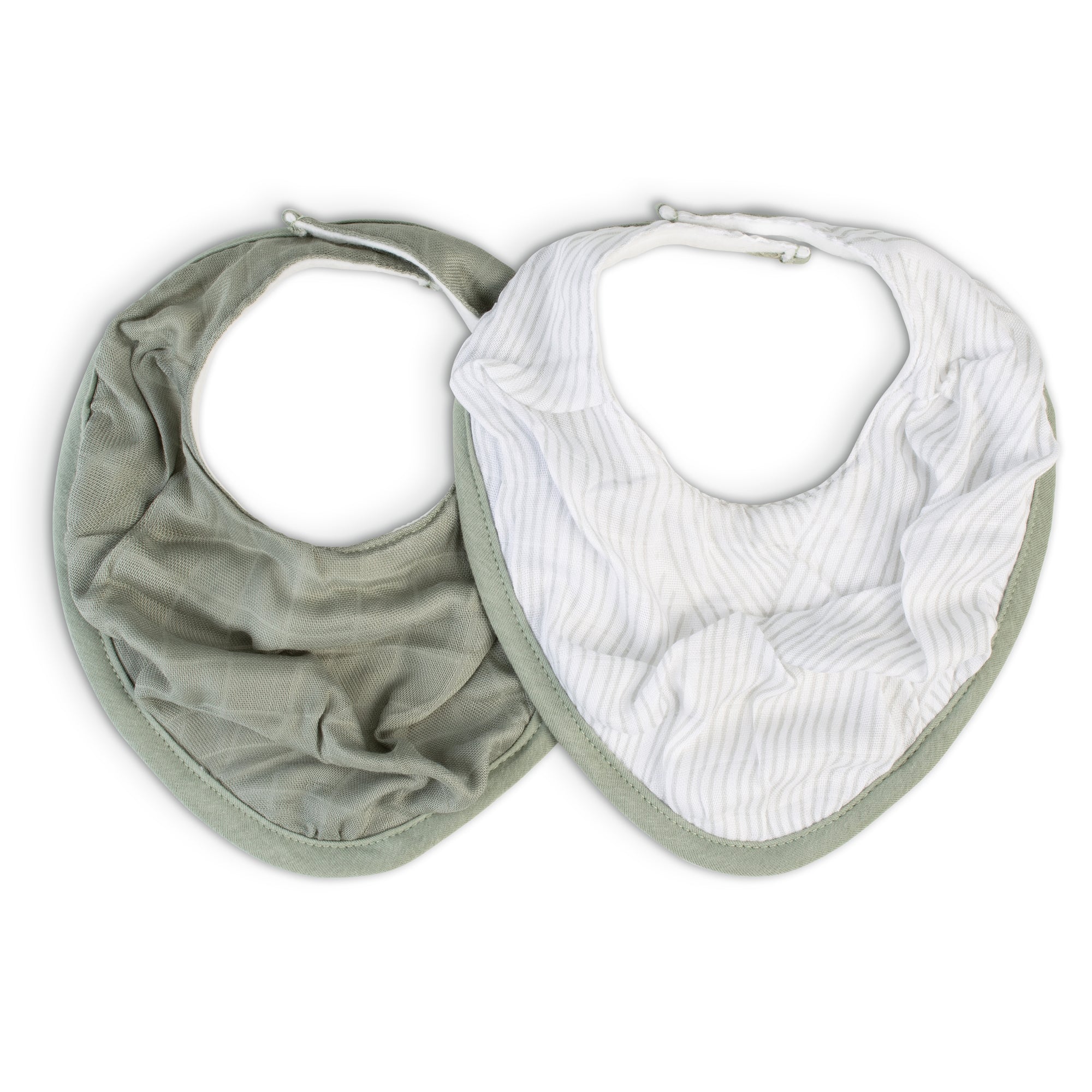 Little Bamboo Muslin Bib 2 Pack Bayleaf from Little Bamboo NZ stock babycity