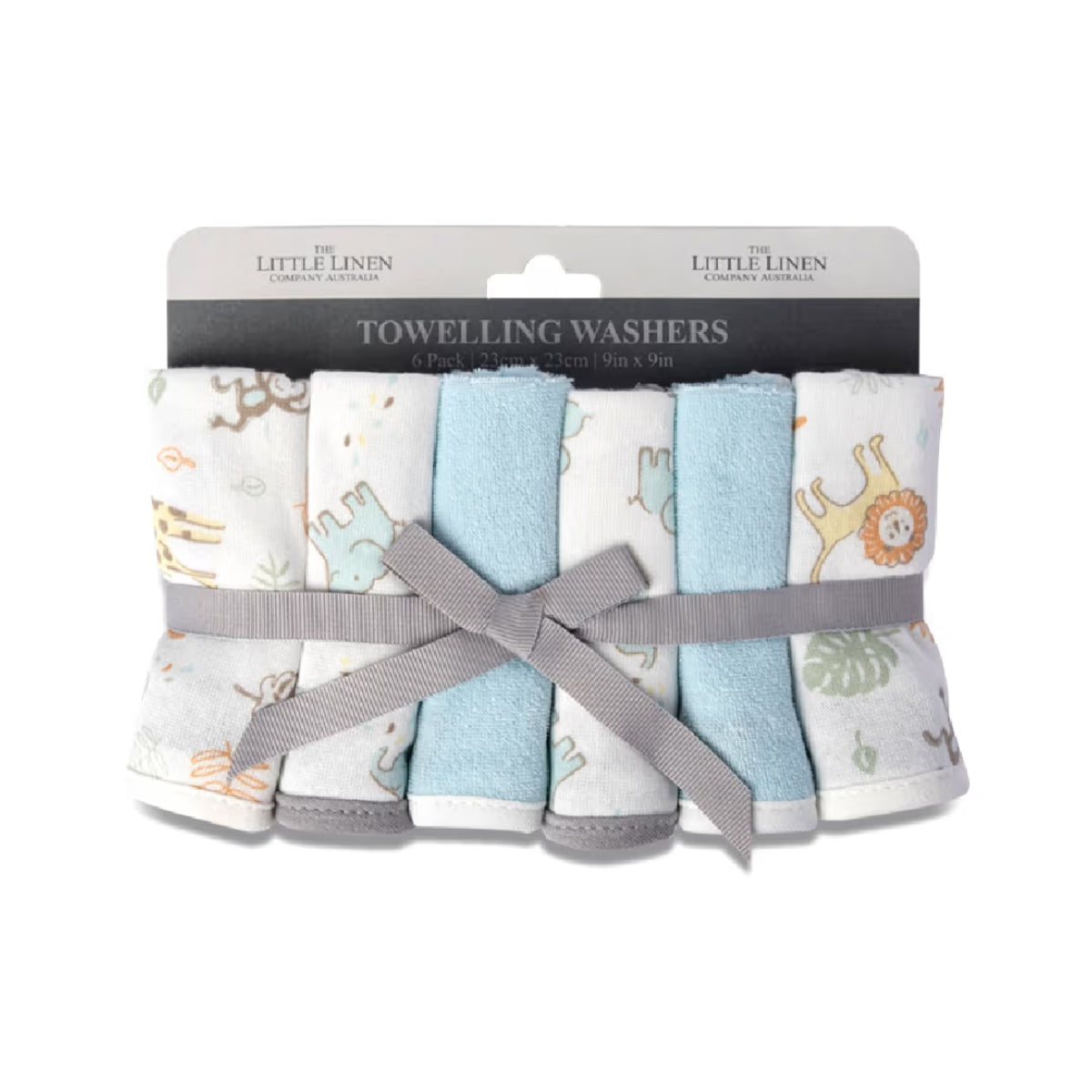 Little Linen Towelling Washcloth 6 Pack from Little Linen NZ stock babycity