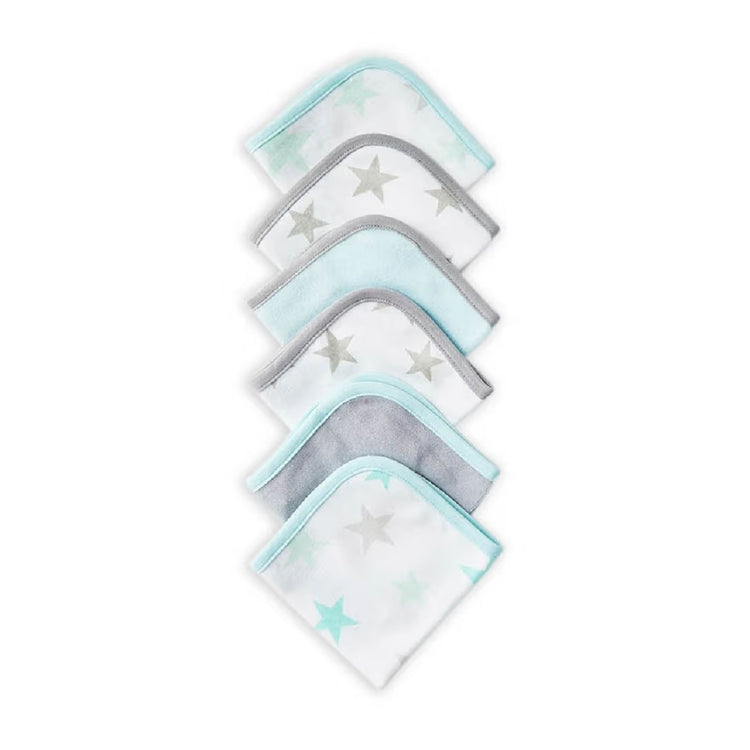 Little Linen Towelling Washcloth 6 Pack from Little Linen NZ stock babycity
