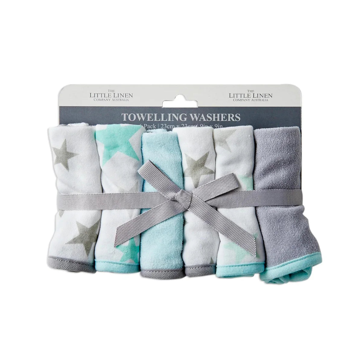 Little Linen Towelling Washcloth 6 Pack from Little Linen NZ stock babycity