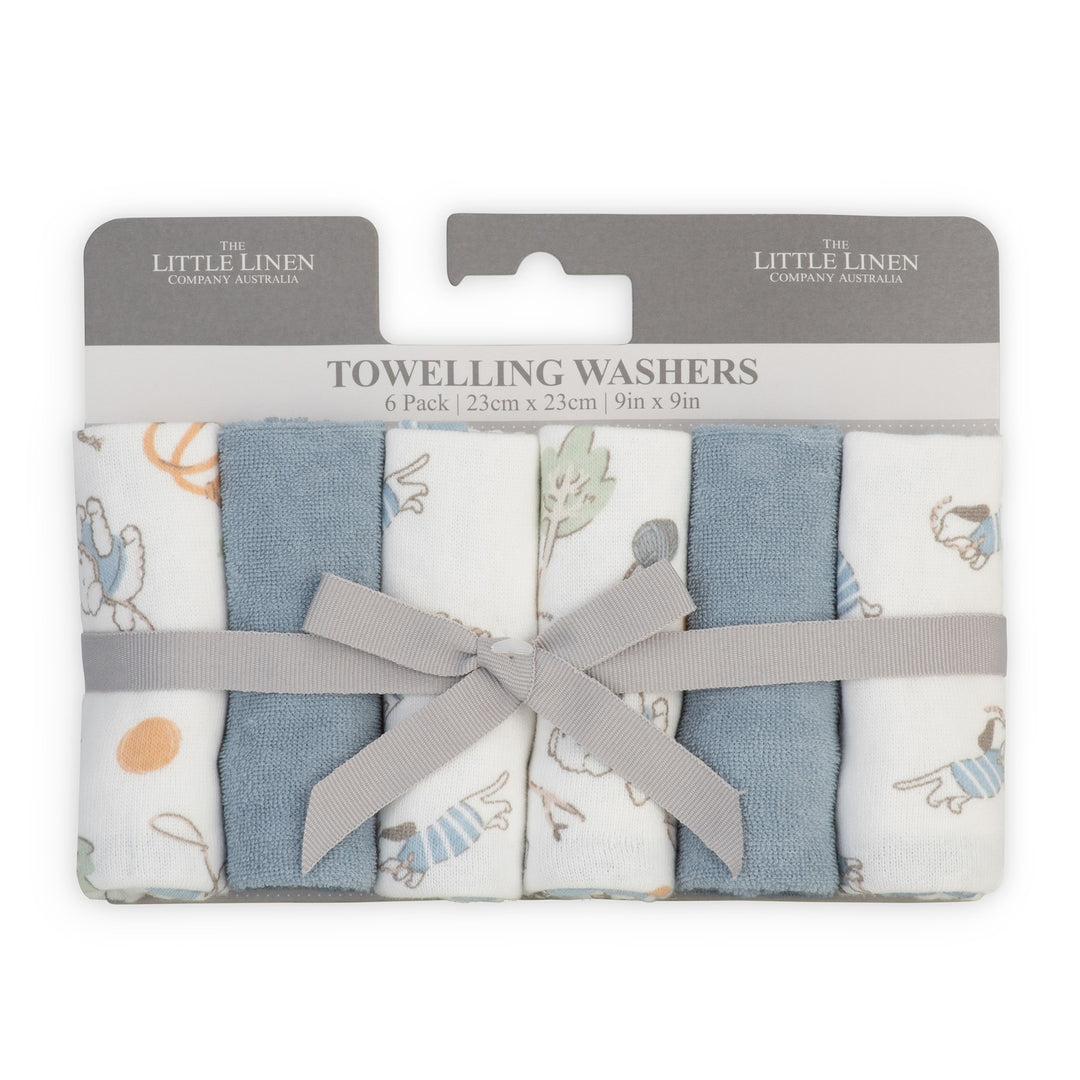 Little Linen Towelling Washer 6 Pack