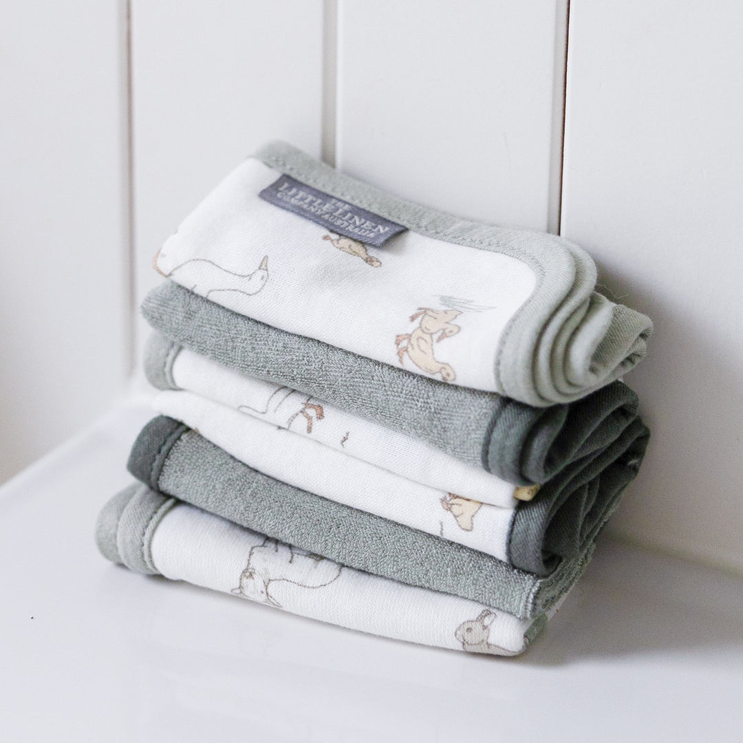 Little Linen Towelling Washer 6 Pack