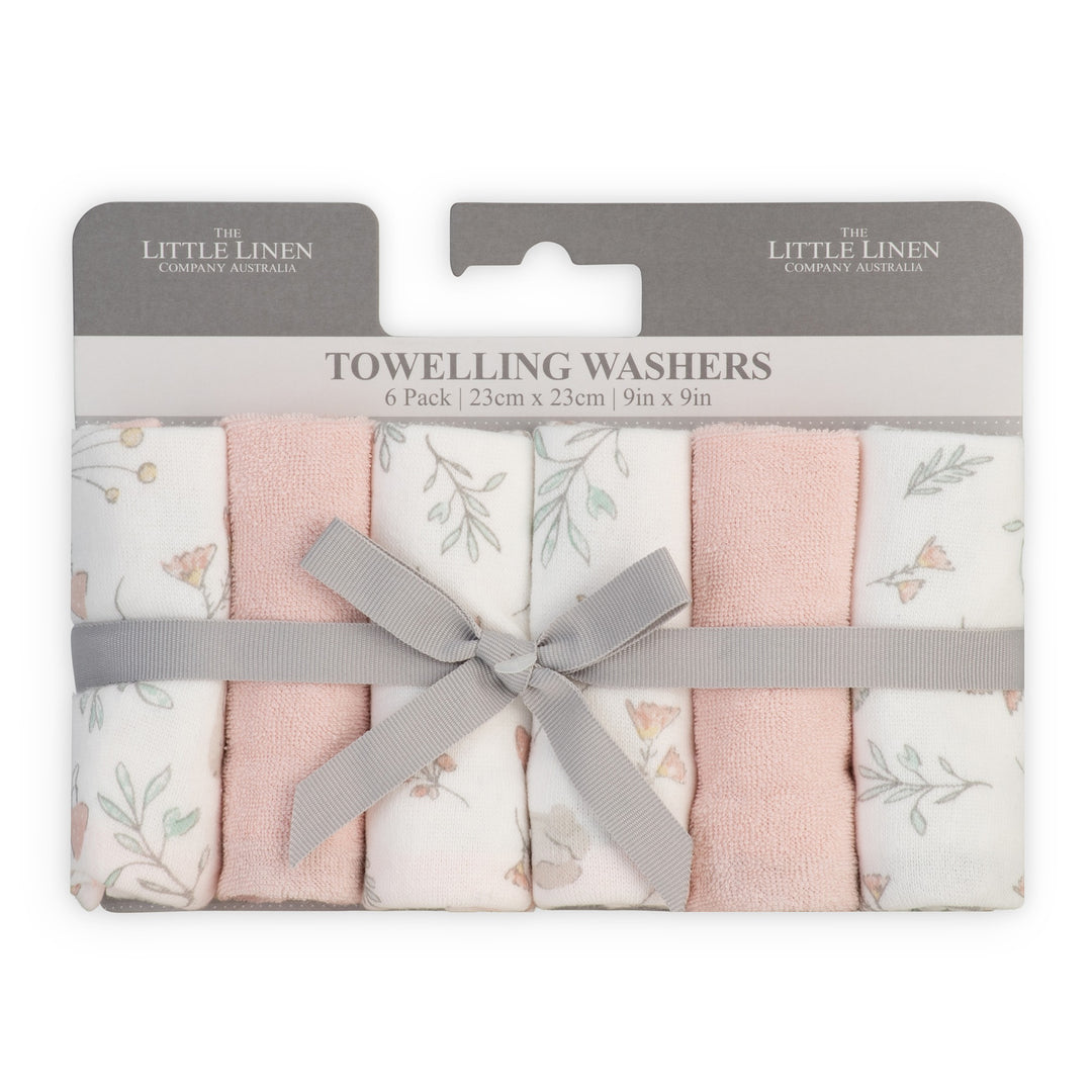 Little Linen Towelling Washer 6 Pack