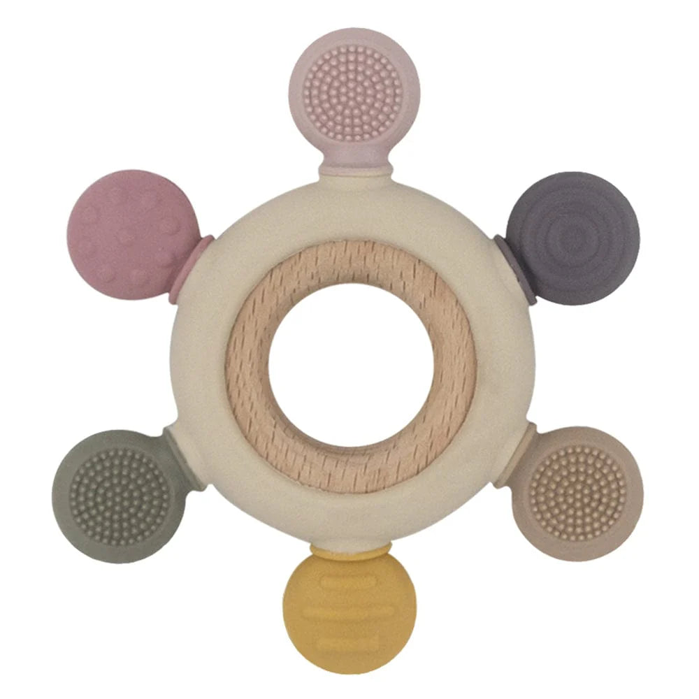 Playground Multi-Surface Teething Wheel Rose from Playground NZ stock babycity