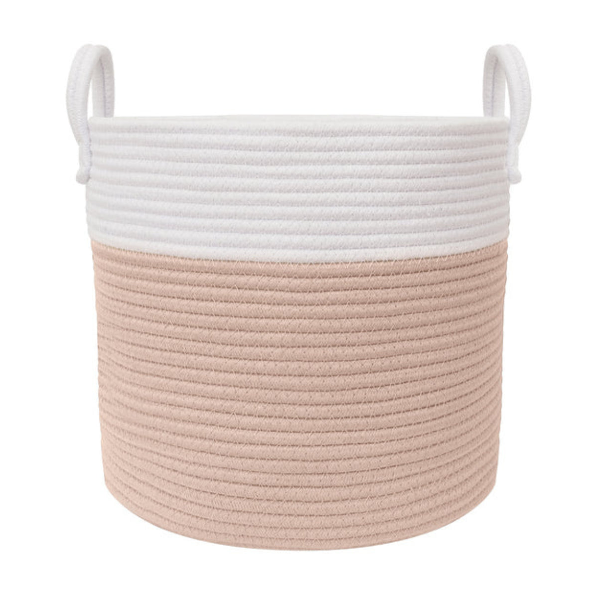 Living Textiles Cotton Rope Hamper - Clearance White Blush from Living Textiles NZ stock babycity