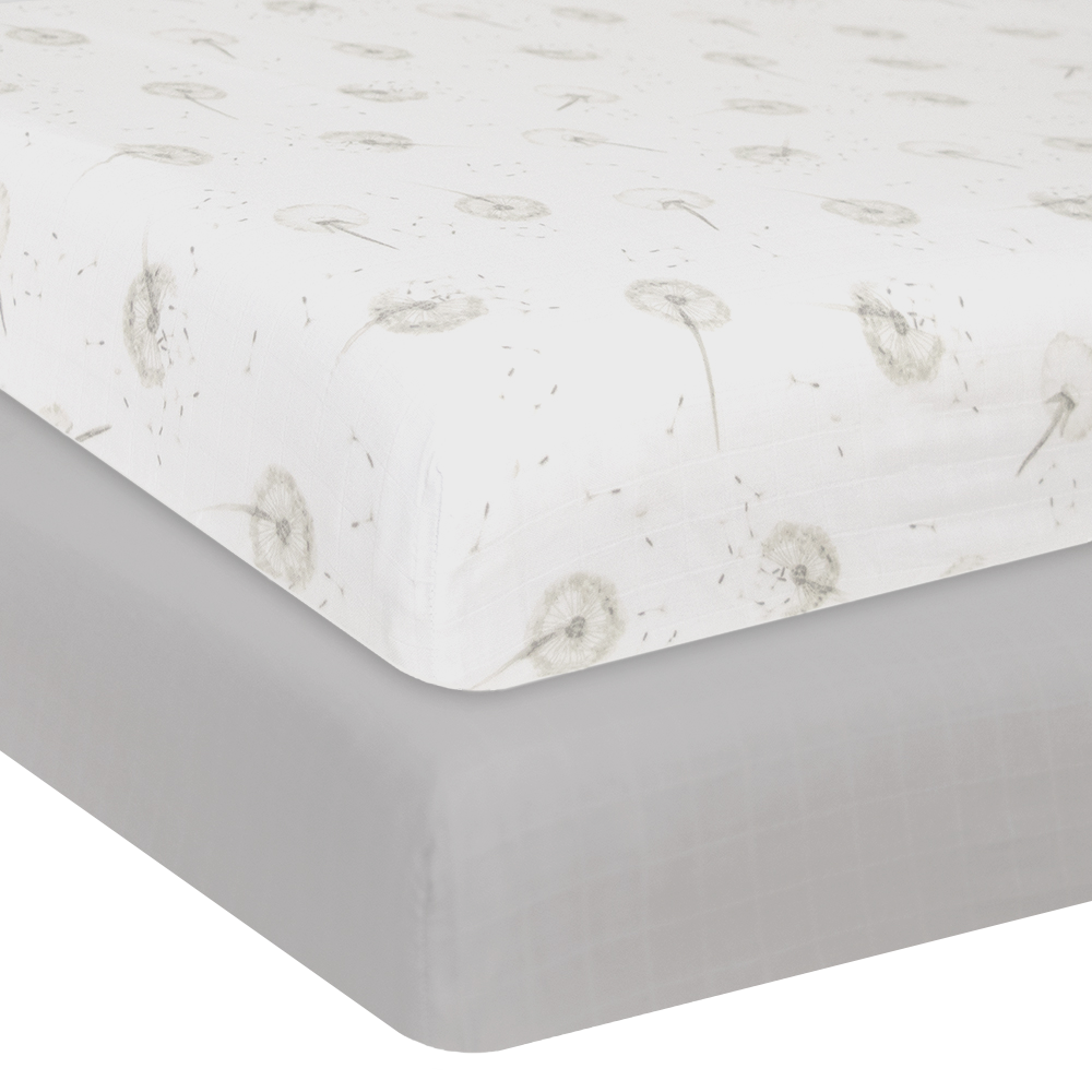 Living Textiles Organic Cotton Muslin Cot Fitted Sheet - 2 Pack