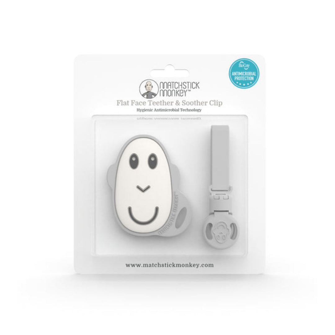 Matchstick Monkey Face Teether and Soother Clip