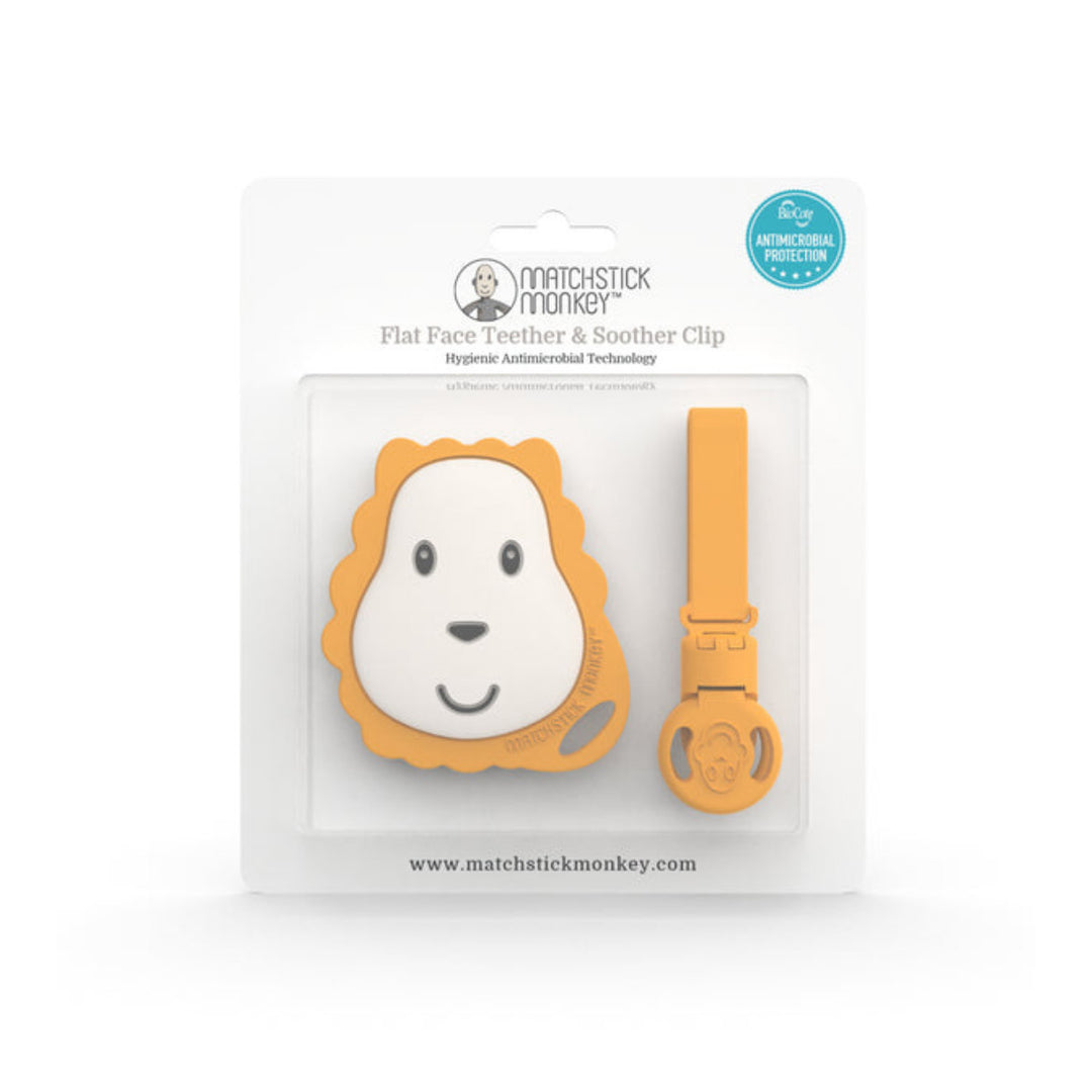Matchstick Monkey Face Teether and Soother Clip