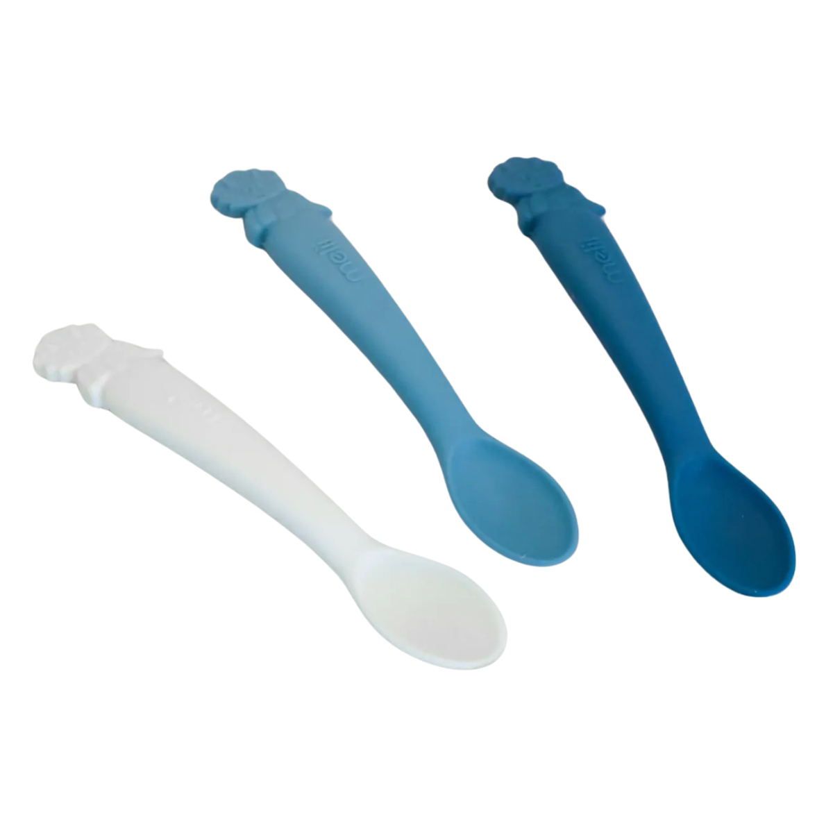 Melii 3 Piece Silicone Spoons Luxe Blue from Melii NZ stock babycity
