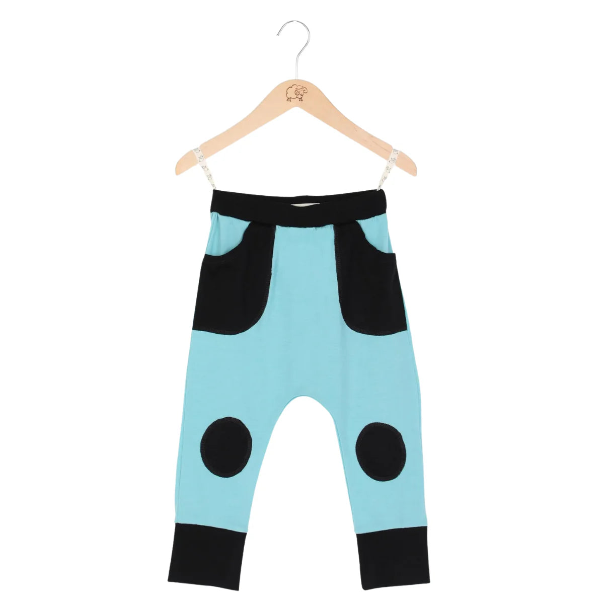 Mokopuna Merino Slouch Pants - Tealeaf/Black 0-3M 0-3M Tea Leaf Black from Mokopuna NZ stock babycity
