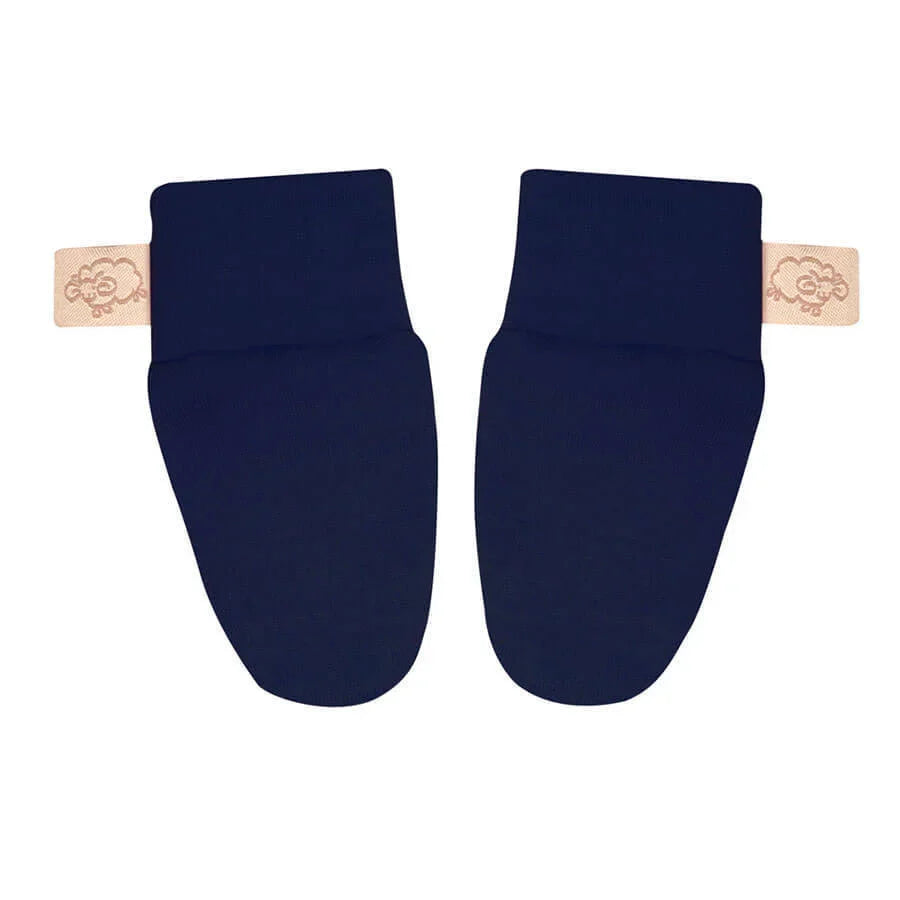 Mokopuna Merino Scratch Mitts Newborn Marine from Mokopuna NZ stock babycity