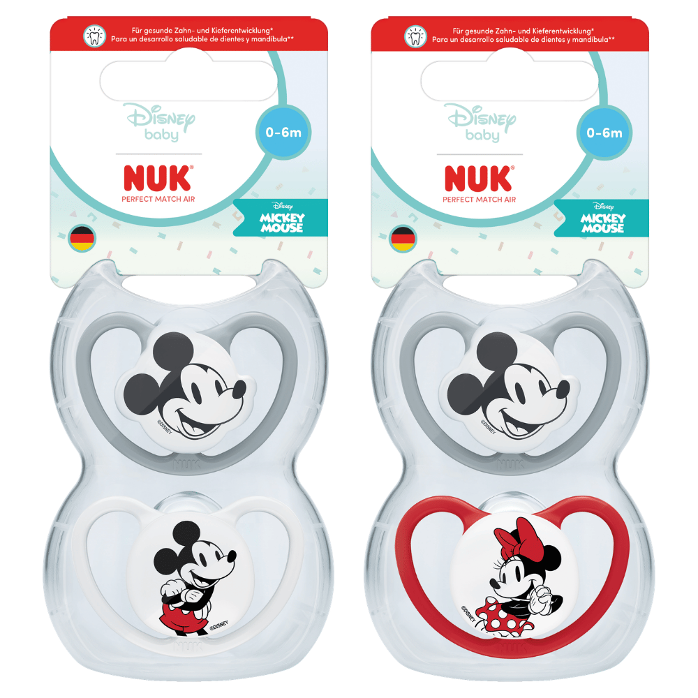 NUK Perfect Match Air Mickey Soothers 0-6mths 2pk