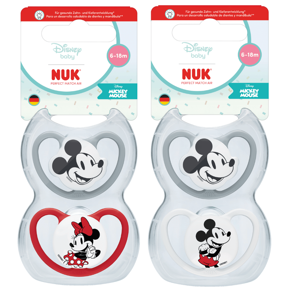 NUK Perfect Match Air Mickey Soothers 6-18mths 2pk