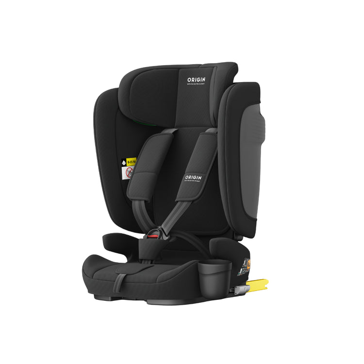 Origin Kauri V2 ISOFIX booster seat with visible cup holder and armrest detail