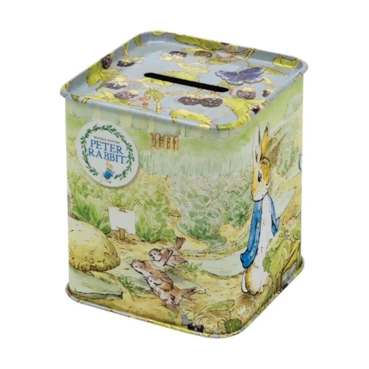 Peter Rabbit Tin Money Box from Peter Rabbit NZ stock babycity