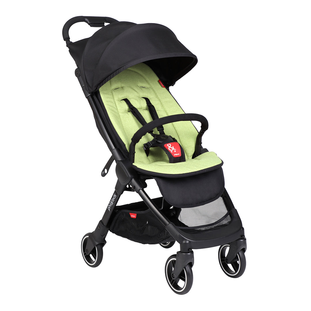 go™ 2020+ compact umbrella stroller with apple coloured liner from three quarter_apple
